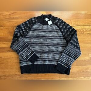 Evereve Black and Gray Patterned Sweater